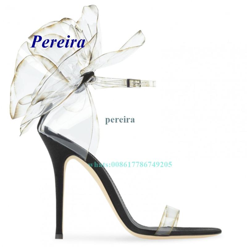 

Sandals 2022 Arrival Fashion Women Shoes Summer Peep Toe Buckle Strap Stiletto Black High Heels Elegant Pvc Party Sexy, As picture 1