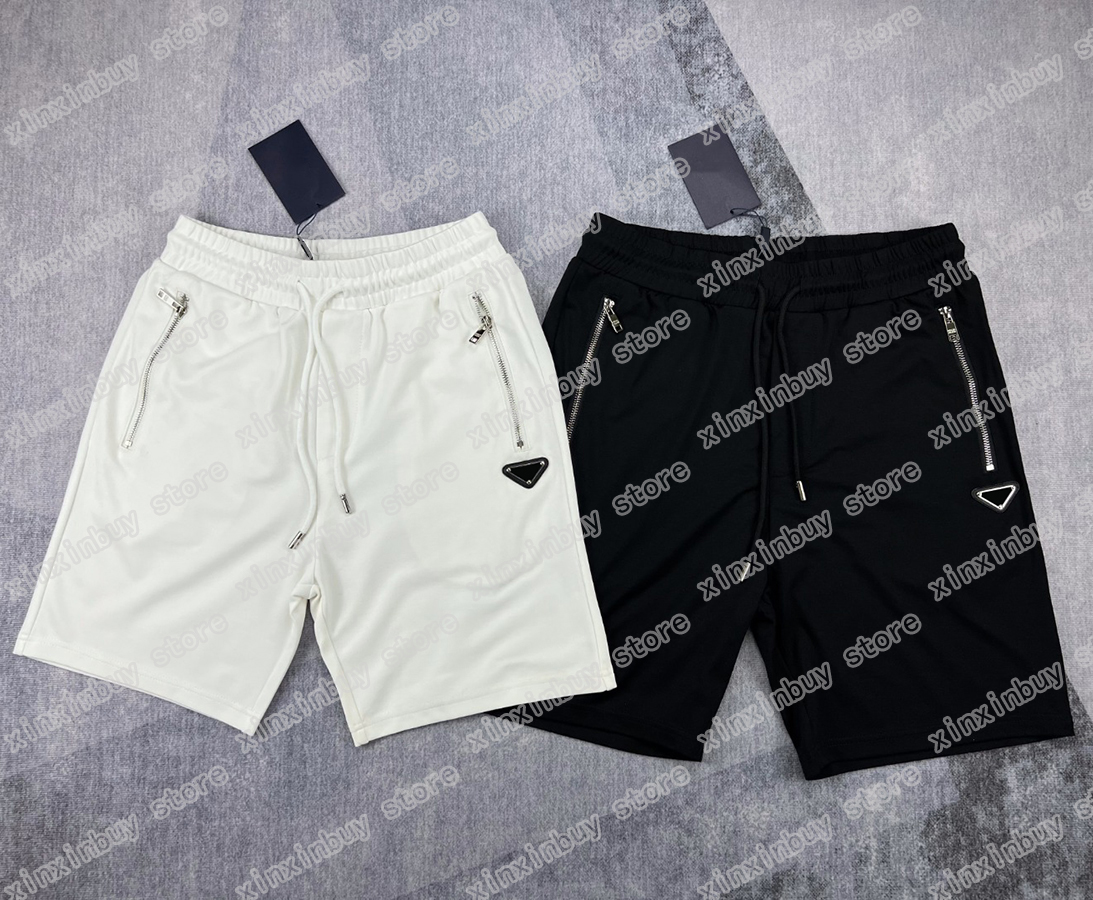 

22ss Women designer Shorts pants Metal triangle label Spring summer Men Webbing Pant Casual letter Trousers black white xinxinbuy S-XL