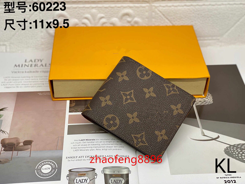

GGs Louiseity Viutonity LVs YSLs 2022 Designers wallets plaid style luxurys mens women wallet high-end designers wallet, Box