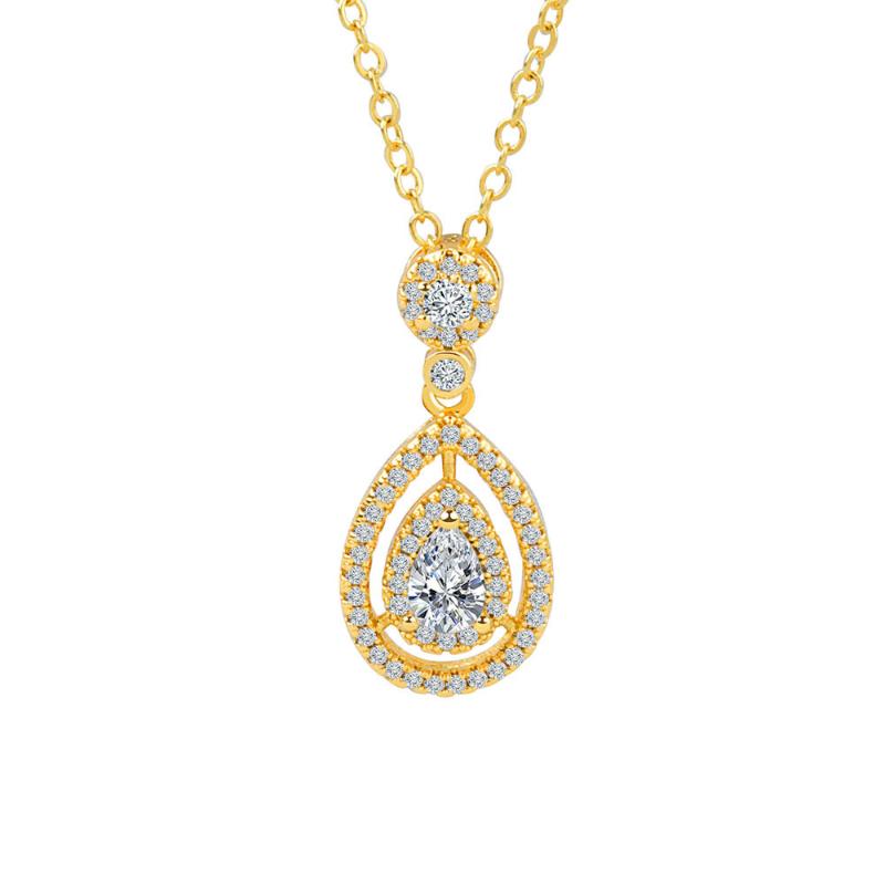 

Pendant Necklaces Women Crystal Gold Chain Necklace 18K No Lovers Jewelry