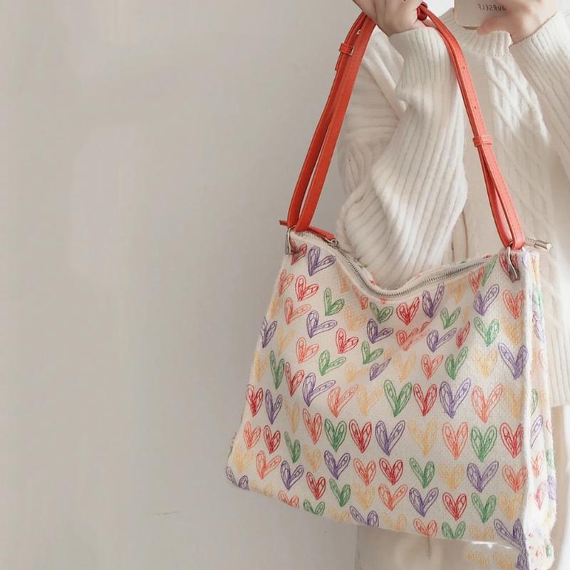 

Evening Bags Women Reusable Shopping Bag Eco Handbag Beach Big Capacity Casual Linen Cotton Canvas Shoulder Flower Print Tote BagsEvening