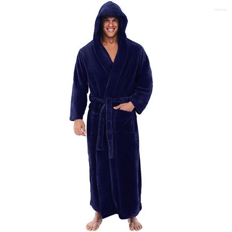 

Men's Sweaters Men's Winter H Lengthened Shawl Bathrobe Home Clothes Hooded Long Sleeved Robe Coats Loungewear Black Hoodie SweaterMen's, Coffee