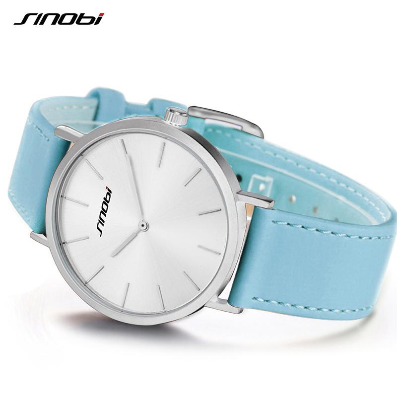 

SINOBI New Design Fashion Ladies Watches Elegant Simple Female Quartz Watch Women Modern Trend 2022 Leather Strap Montre Femme, Color 1