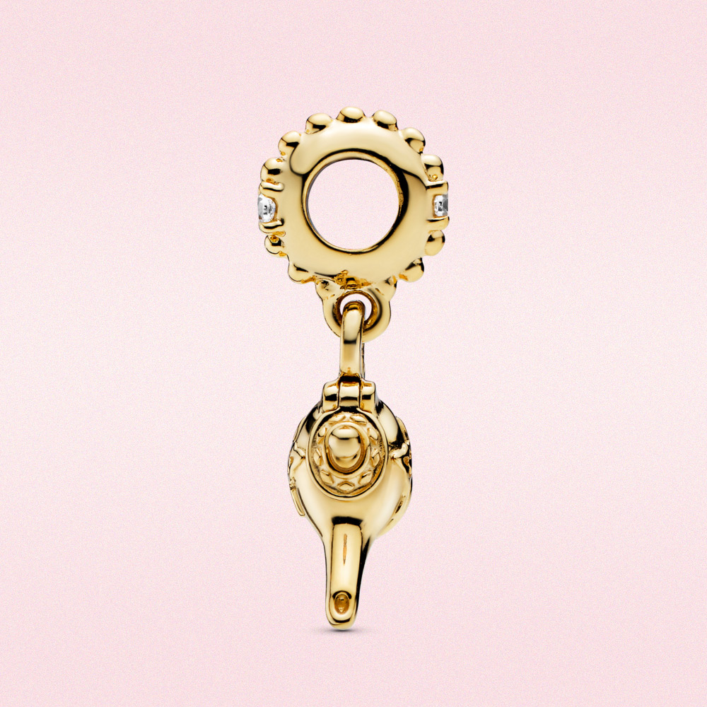 

925 Silver Bead Aladdin Bead Pendant Charm Clear CZ Fit Pandora Bracelet Jewelry Women Gift