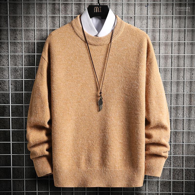 

Men's Sweaters Sweater 2022 Autumn/Winter Trend In Solid Color Round Neck Knit Bottom, As pic