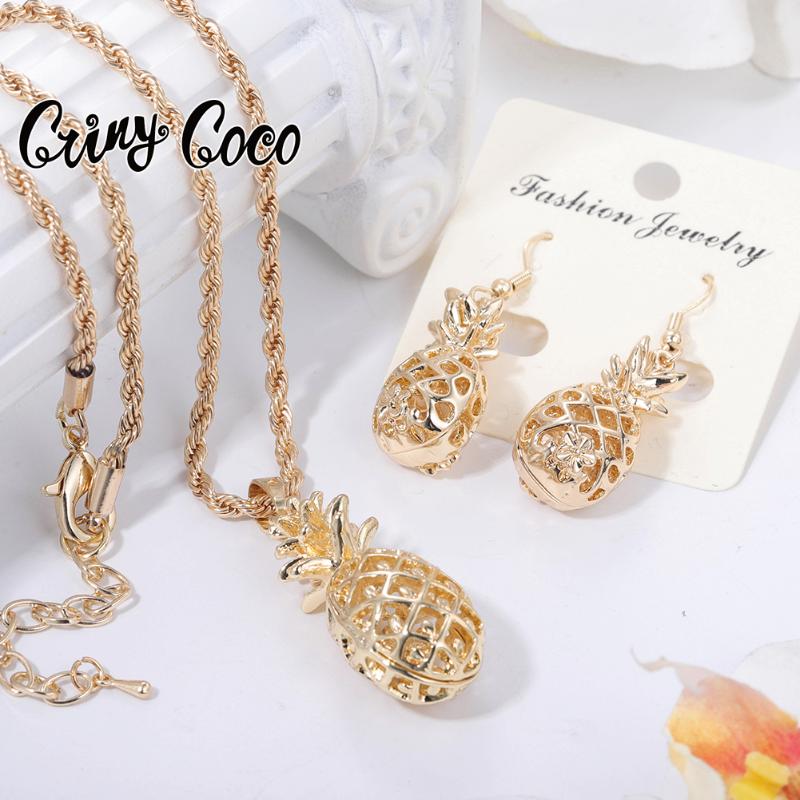 Colliers pendants grinçant Coco Hawaiian Polynesian Femmes 2022 Pandes à l'ananas creux Collier de mode pour femmes