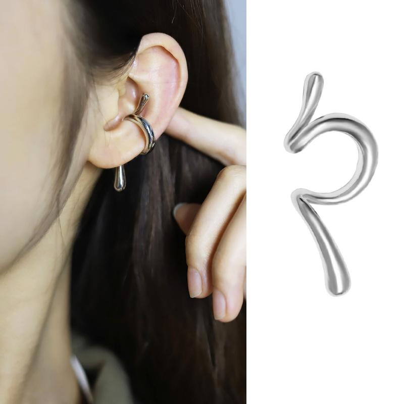 

Dangle & Chandelier Spiral Ear Clip Cold Wind Snake-shaped Non-pierced Earrings Punk Gothic Metal Simple Trendy Gold Personality EarringsDan