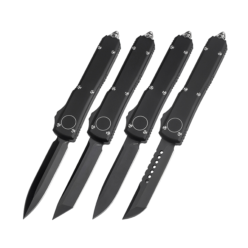 

New Style MT Pocket Knife UT Camping Hunting Automatic Knives Tactical EDC Outdoor Practical Survival Tools D2 Blade Black Aluminum Handle Nylon Sheath Self Defense