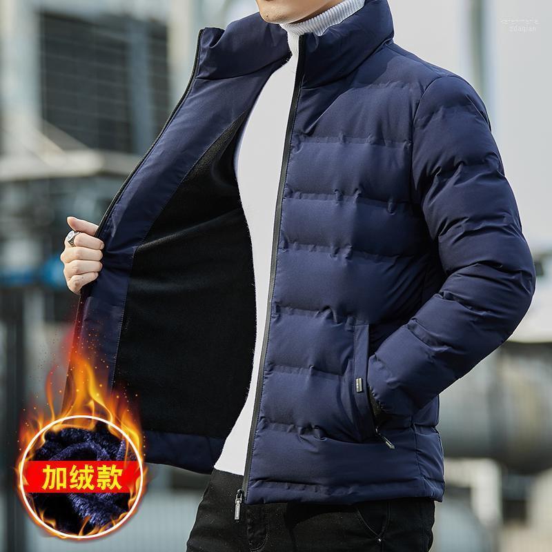 

Men's Down & Parkas Autumn Winter Men Jacket Thicken Warm Cotton-padded Coat Mens Slim Fit Stand Collar Zipper Jackets Selling Saco Kare22, Black