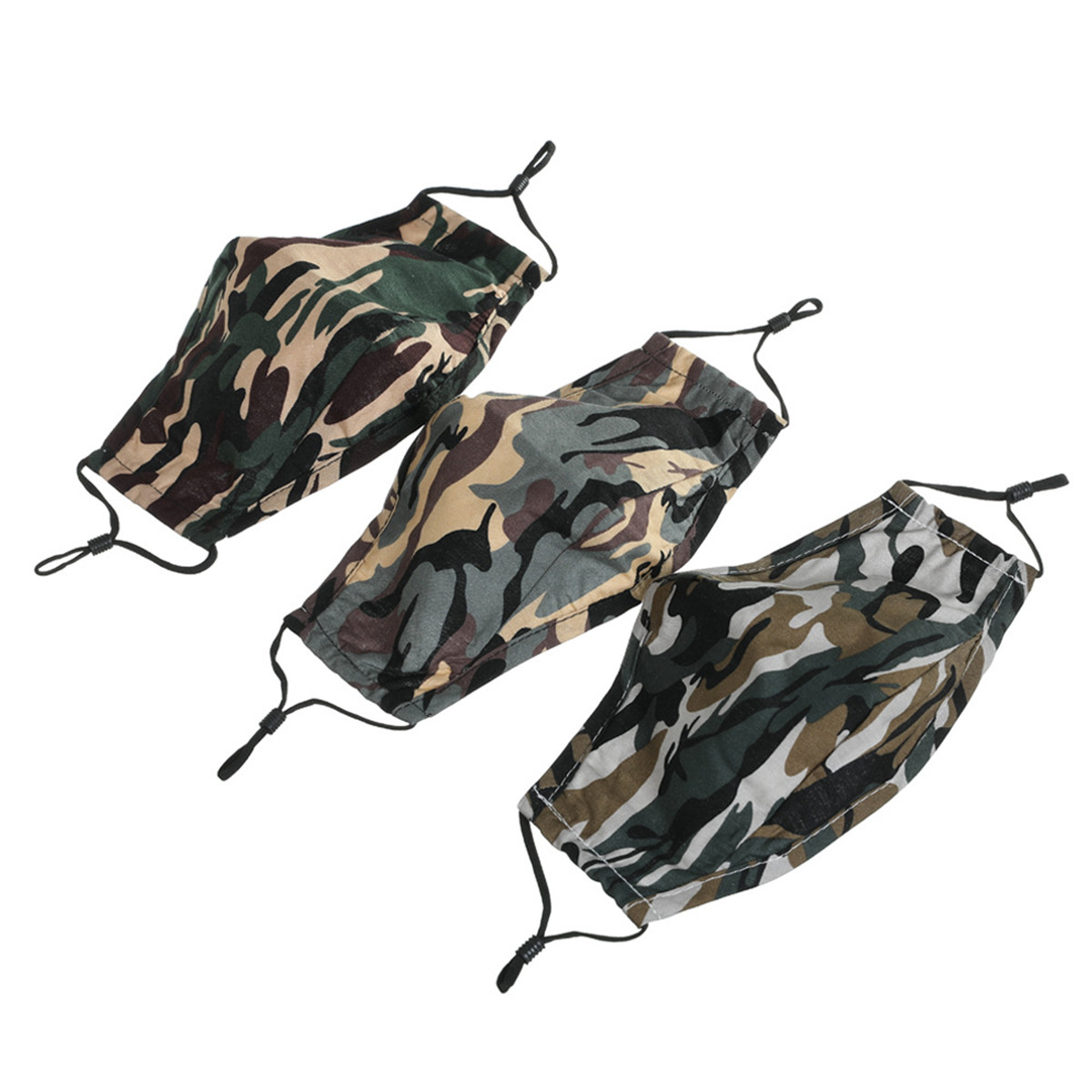

Reusable Cloth Face Masks Camouflage Dust-proof Mask with Filter Pocket for Adult