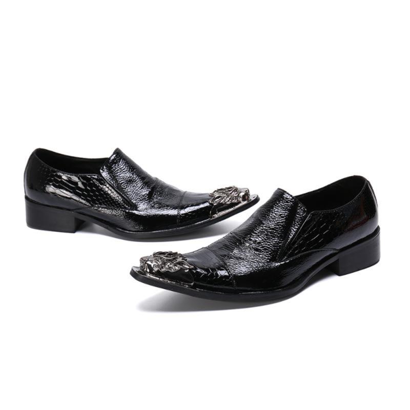 

Dress Shoes Genuine Leather Classic Oxford Casual British Men Business Pointed Slip On Man Formal Suit Footwear, Black