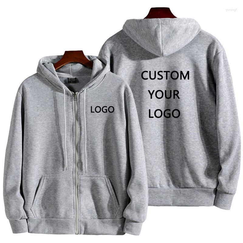 

Women's Hoodies & Sweatshirts Custom Logo Men's Zipper Jacket Coat Hooded Sweatshirt Long-Sleeved Pullover Solid Color Sportwear Autumn 2022, White