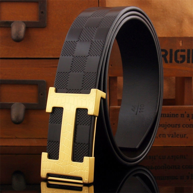 

middle-aged High leather, grade button, men' mooth h and leiure belt, young people' trend lil, Black