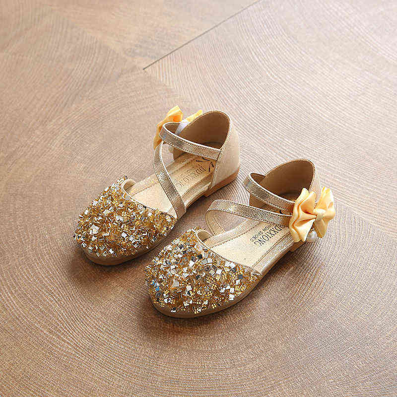 

Children Little Toddler Baby Girls Bowknot Sequins Glitter Sandals Sinlge Shoes For Kids Girls Princess Party Wedding Shoes New G220418, Pink