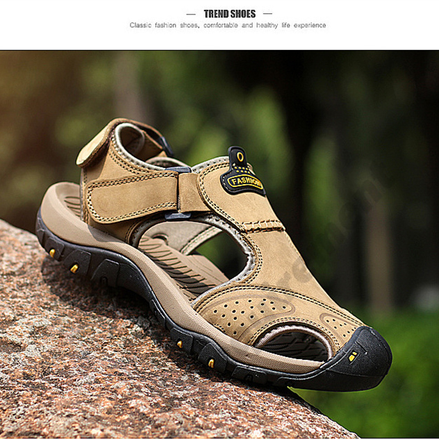 Grande taille sandales hommes 2022 été nouveau respirant orteil sandale loisirs de plein air chaussures de plage décontractées tête couche peau d