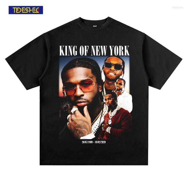 

Men's T-Shirts Vintage 2022 Summer T-Shirt Men 240G Cotton Rapper Graphic Printed T Shirt Harajuku Streetwear Oversized Casual T-shirtMen's, Black