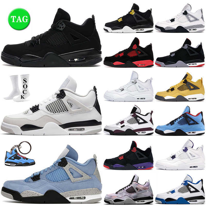 

4s basketball shoes men women 4 Red Thunder University Blue Sail Military Black Cat Cactus Jack White Oreo Neon mens womens outdoor sports, 4s sail