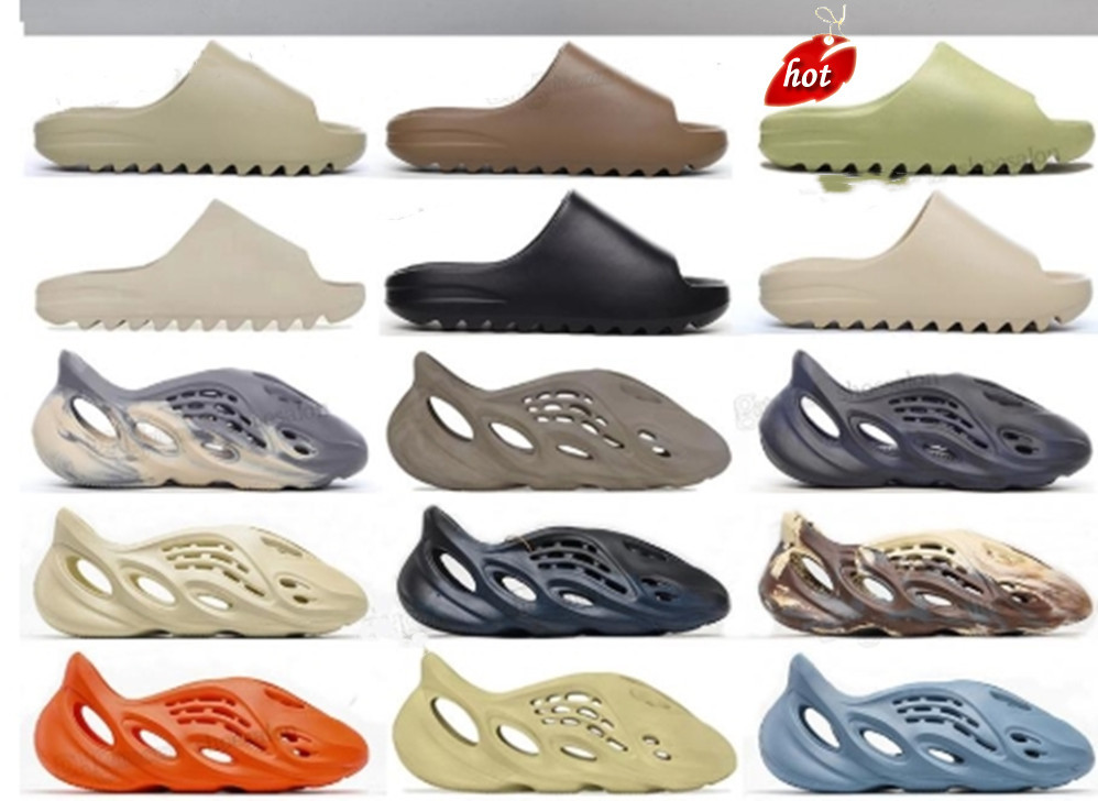 

2022 foam Designer slipper men Bone White Resin desert sand Pure Onyx Stone Sage slippers soot Sulfur mens womens west yeezie slide slides