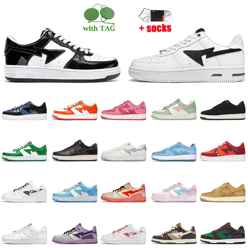 

2023 Casual Shoes White Black Sta SK8 Platform Fashion Women Mens Trainer Pastel Pack Green Pink Blue Suede Wheat Red ABC Camo Red Purple Designer Trainers, D16 abc camo blue 36-45