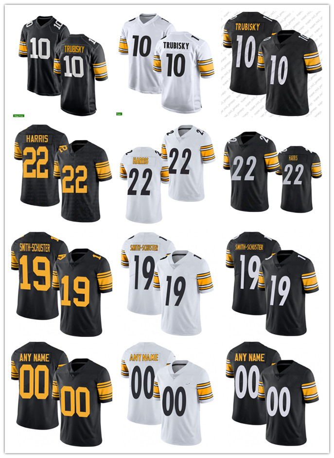 

10 Mitchell Trubisky Custom Pittsburgh''Stelerrs''22 Najee Harris 90 T.J. Watt 43 Troy Polamalu 55 Devin Bush 88 Pat Freiermuth Football Jersey, Colour