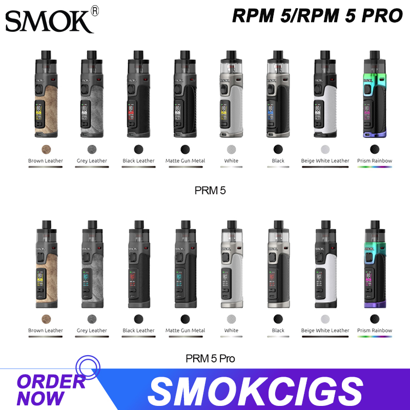 

SMOK RPM 5 & RPM 5 Pro Pod Mod Kit 2000mAh 80W Output with RPM5 Cartridge RPM3 Meshed 0.15ohm Coil Authentic, Black