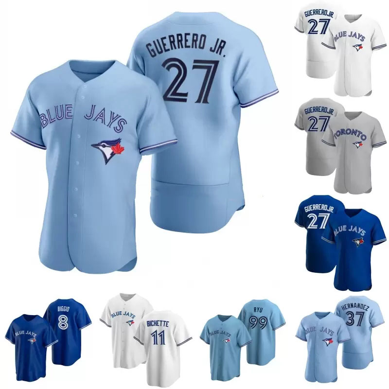 

2021 Men Women Youth Blue Jays Vladimir Guerrero Jr. Toronto Jersey Cavan Biggio Hyun-Jin Ryu Yamaguchi Randal Grichuk Drury Hernandez George Springer jerseys, Women s-xxl cool base(lan niao)