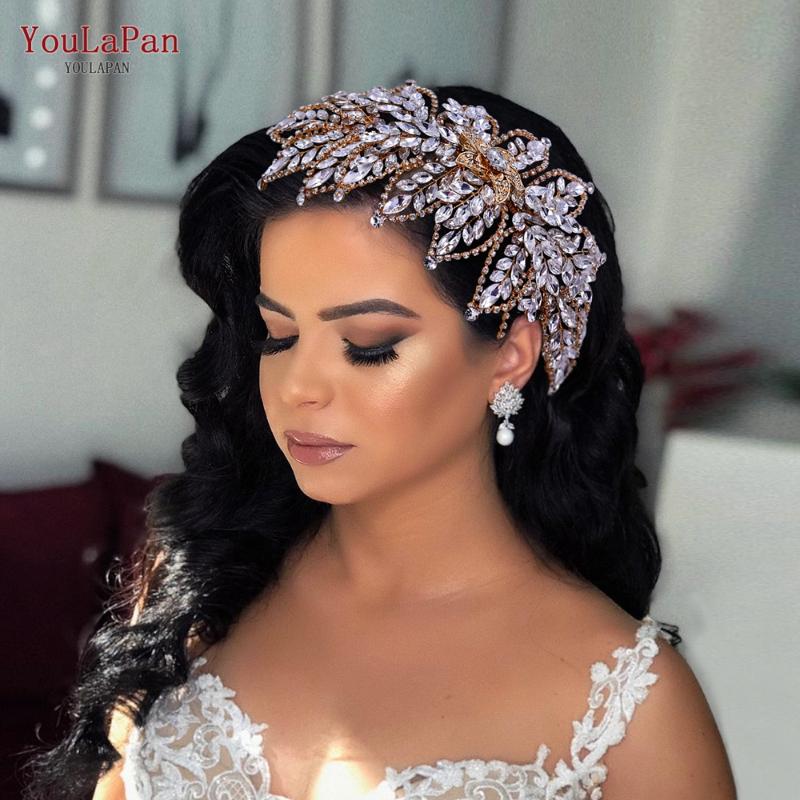 

Headpieces YouLaPan HP413 Tiara Bridal Hair Accessories Vintage Headband Handmade Crystal Diamond Flower Wedding BandHeadpieces