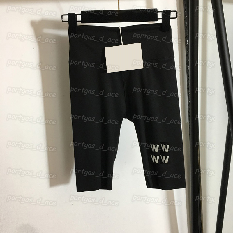 

Alphabet Reflective Womens Shorts Elastic Slim Knee Length Yoga Pants Tight Fitness Cycling Leggings, Black with label#20212206