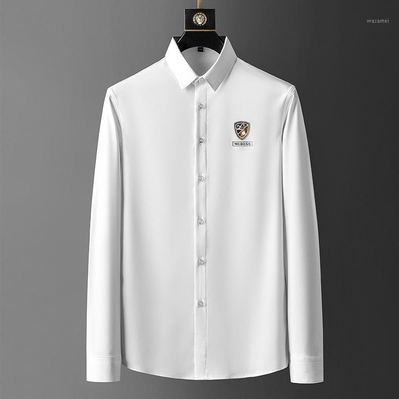

Men's Casual Shirts Trend European Long Sleeve Shirt Spring Drill Taurus No Iron Slim British Style Good Quality Fashion, Black