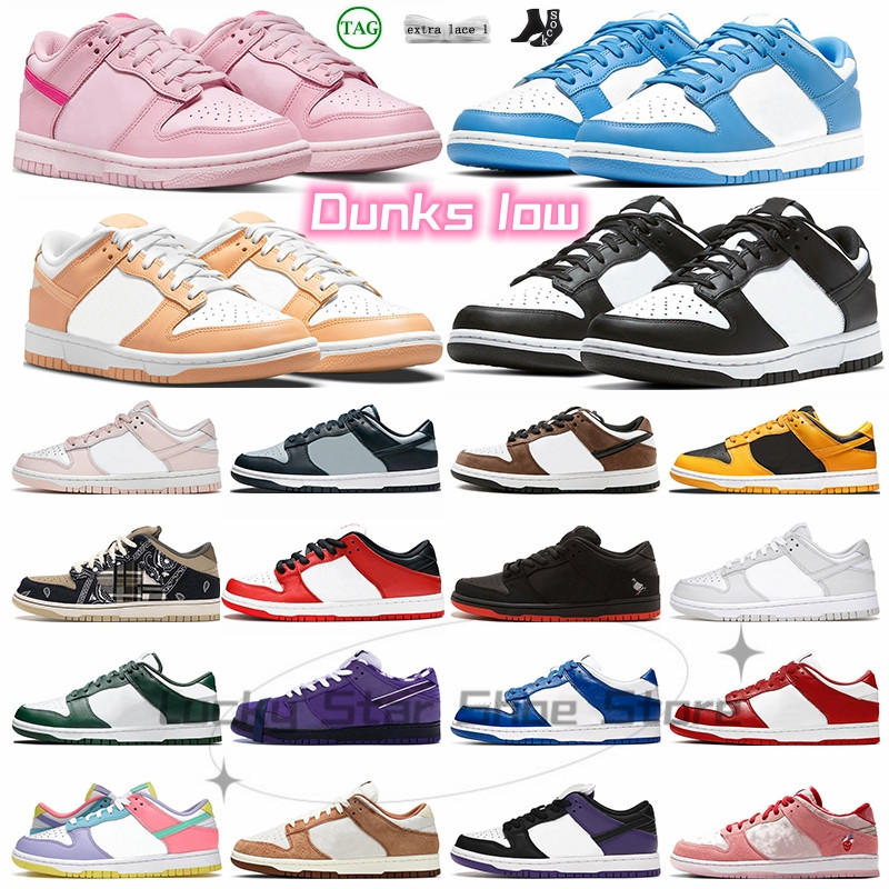

dunks Panda men women running shoes low Rose Whisper Grey Fog Triple Pink UNC Chlorophyll trainers sports sneakers, #15 orange pearl36-40