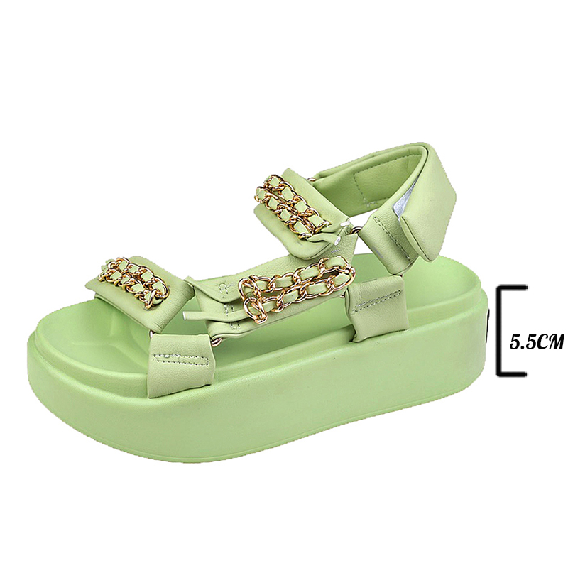 

5.5cm Platform Wedge Sneakers Shoes Women Summer Shoes Bling Bling Leather Pu Hook Loop Casual Shoes Beach Female, Black