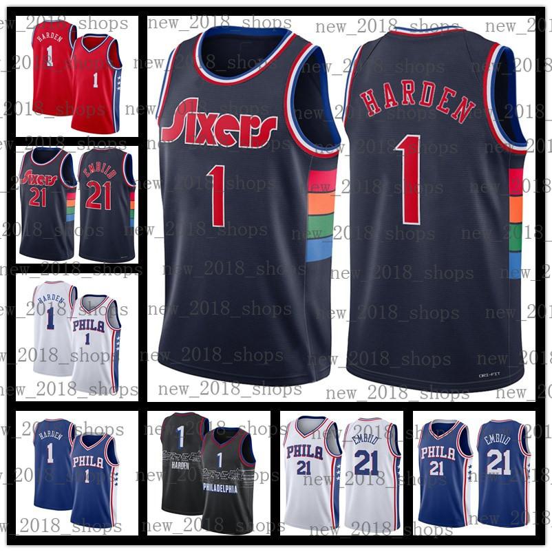 

Philadelphia''76ers''Basketball Jersey Joel 21 Embiid 1 James Harden Allen 3 Iverson Ben 25 Simmons Julius 6 Erving Navy 2021/22 Fast Blue, Men jersey