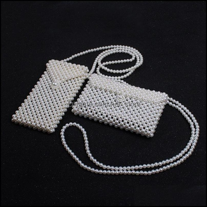 

Cosmetic Bags Cases Bags Lage Accessories Retro Handmade Pearl Messenger Bag Mini Designer Handbag Shoder Girls Lady Kids Elegant Ins Coi, Cream