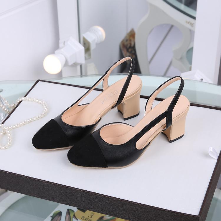 

Dress Shoes Summer Women Mid Heel Square Head Fashion Wedding Party Sandals Casual WomenDress, Black