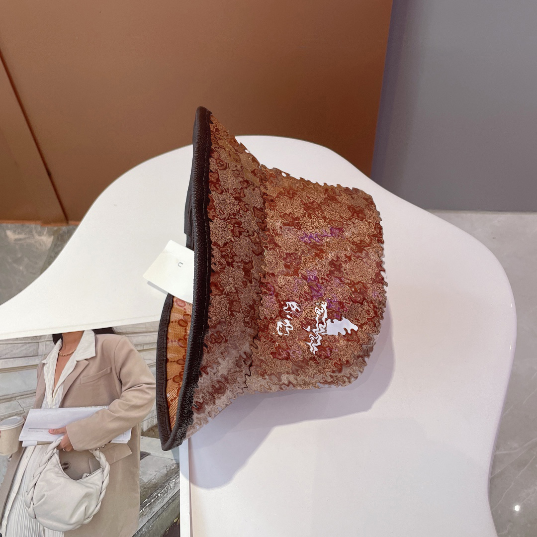 

Designers bucket hat spring summer autumn fashion leisure hats luxurys flower cap outdoor sunshade cap high quality sun caps, Brown