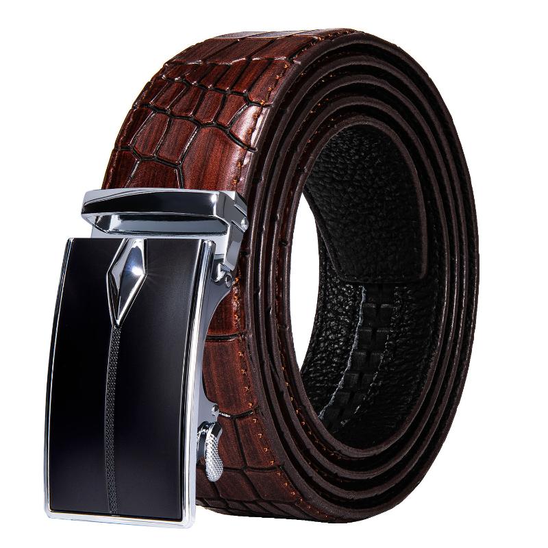 Ceintures Modèle de crocodile de haute qualité Généreuse ceinture en cuir concepteur alliage automatique Bouche à coffret de luxe pour hommes Dib