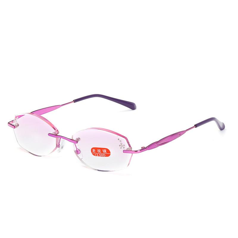 

Sunglasses Luxury Rhinestone Reading Glasses Women Diamond Cutting Coated Rimless Men Golden Readers Presbyopic Eye GlassesSunglasses