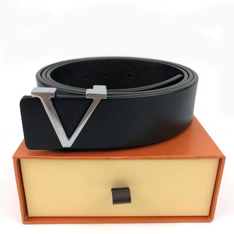 

Men Designers Belts Classic fashion luxury casual letter smooth buckle womens mens leather belt width 3.8cm with Orange box, Width 3.8cm with box