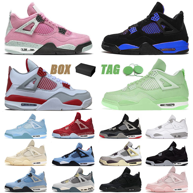 

With Box Jumpman 4 4s Designer Basketball Shoes For Mens Womens Sb Bred Blue Thunder Craft Peach Denim Cactus Jack Sports Sneakers Trainers Size 13 Eur 36-47, 36-47 what the