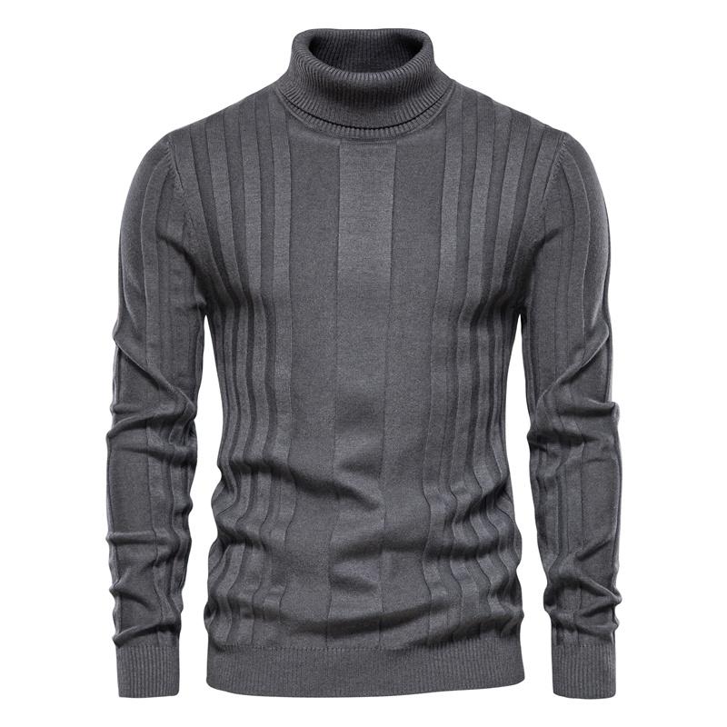 

Men's Sweaters Brazil Drop Slim Fit Pullovers Turtleneck Men Casual Basic Solid Color Warm Striped Sweater Mens Winter Fashion SweatersMen's, Brown