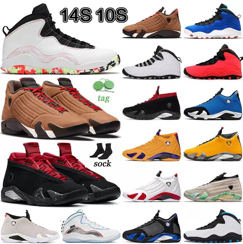 

2022 Man Basketball Shoes AI Jumpman 10s 14s Gym Fusion Red Lipstick Winterized Ember Glow Powder Blue University Gold Sport Sneaker Designer Sneaker Extra Wide Size, Blue yellow