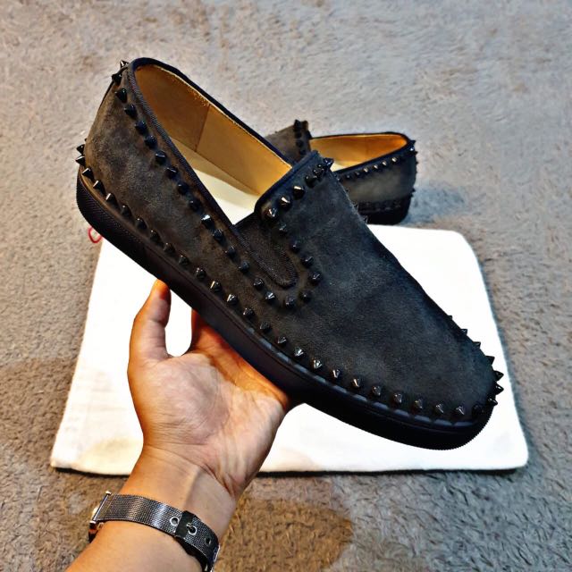 

Men red sole casual shoes red bottoms orlato sneakers pik boat slip on men's flat low-tops trainers spiked outdoor walking flats with box