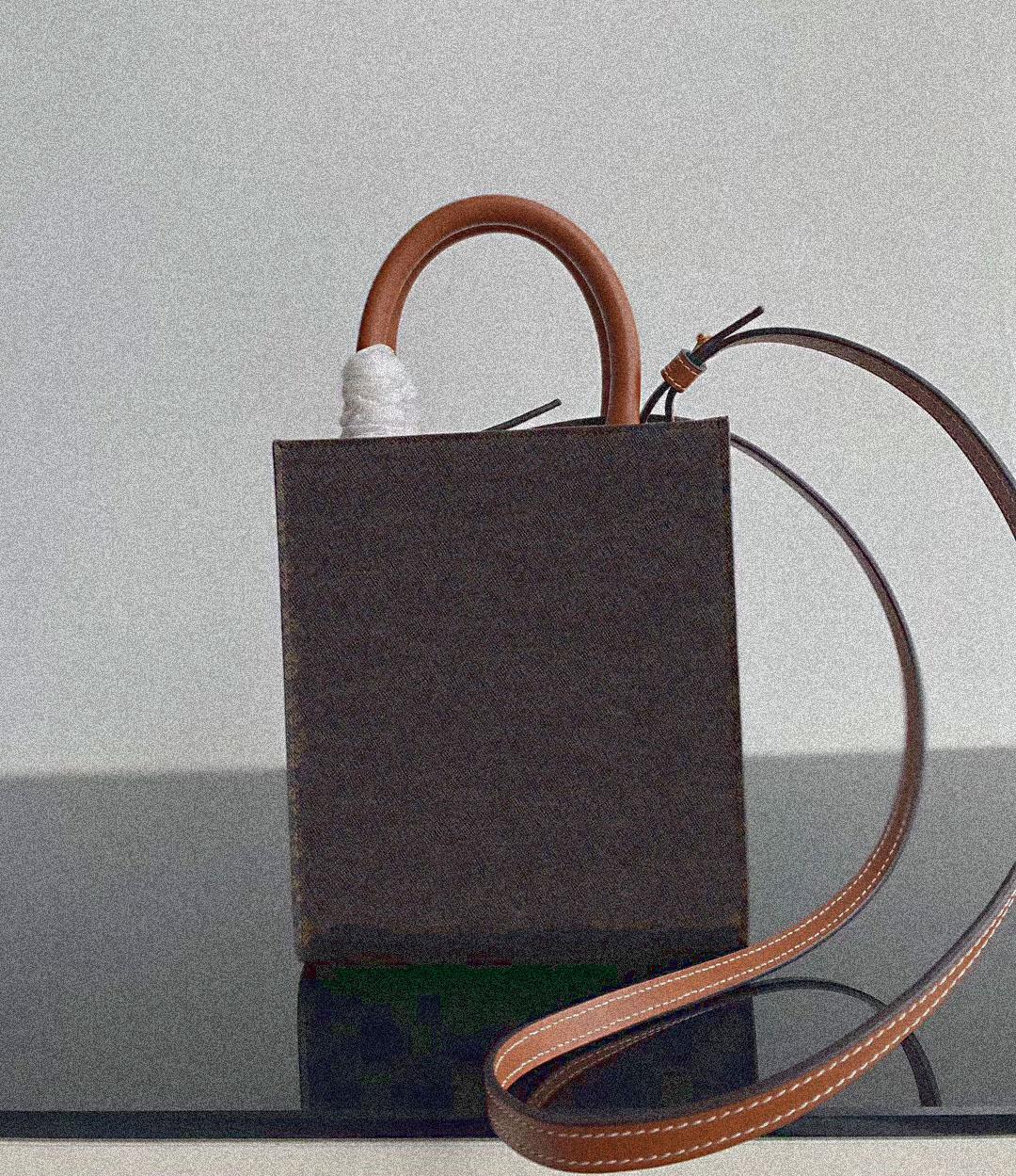 

2021 Spring Summer Crazy Sales Fashion C Brand Luxury Shoulder Bag Handbags Cabas Triomphe Letter Vintage High Quality Mini Ha''CELIN''s zAN, Deep brown