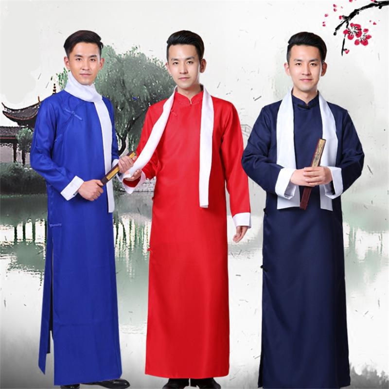 

Ethnic Clothing 100-180CM Traditional Chinese Crosstalk Drama Robes Year Party Stage Performance Tang Suit China Tops For MenEthnic