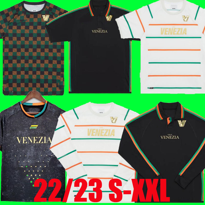 

22 23 Venezia FC Soccer Jerseys home Black Away Third 4th ARAMU FORTE Venice 2022 2023 BUSIO 27# Football Shirts 3rd Adukt Kids Kit Uniform pre match training long sleeve