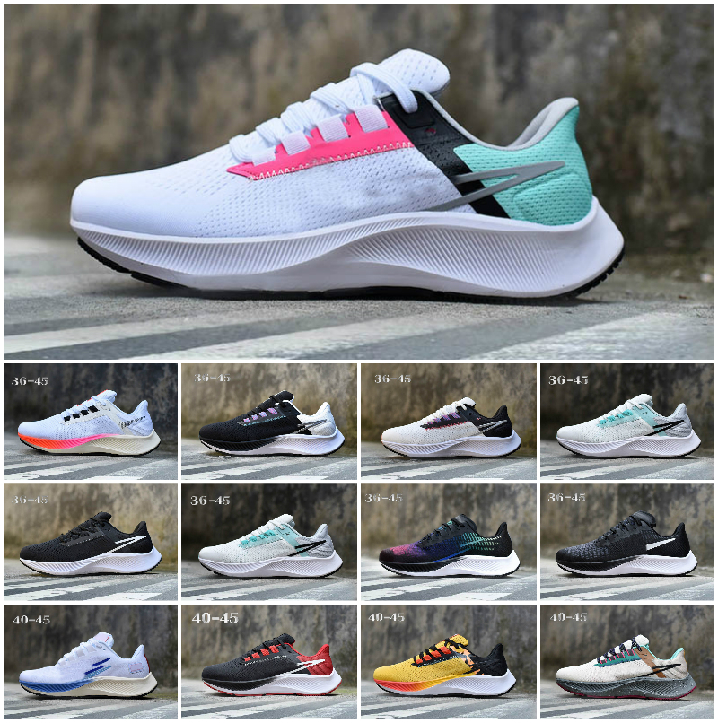 

TOP Quality 2022 Zoom Pegasus 37 Be True Running Shoes Mens Women ZM Flyease 38 Triple White Midnight Black Navy Chlorine Blue Ribbon Green Wolf Grey trainers Sneakers, Bubble package bag