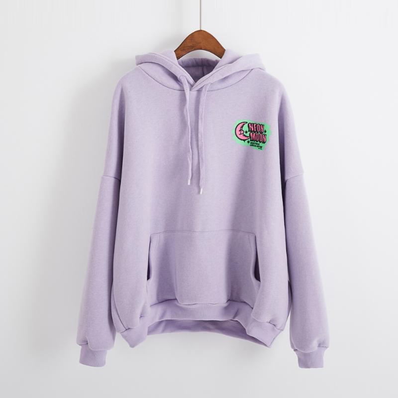 

Women's Hoodies & Sweatshirts 2022 Harajuku Winter Coat Women Sweatshirt Kawaii Korean Style Autumn Fashion Hoodie Retro Printing Letters Mo, Black