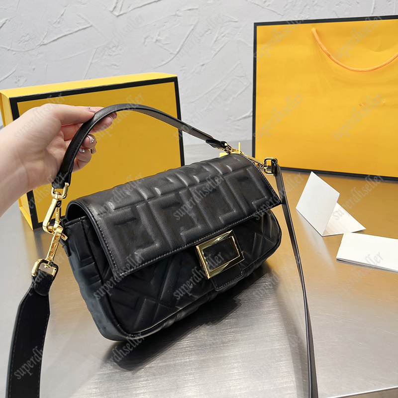 

Embossed Shoulder Bags Women Crossbody Luxury Designer Baguette Bag Fashion Handbags Leather Handbag High Quality Pochette Mini Clutch Pack Shopping Purse Wallet, Black-chain strap-small