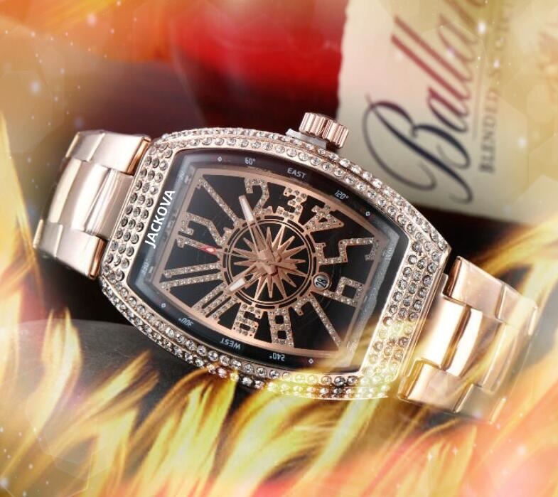 

Popular Oval Shape Big Dial watch men 43mm full diamonds ring bezel Sapphire Cystal watches fine solid stainless steel wristwatches, As pic