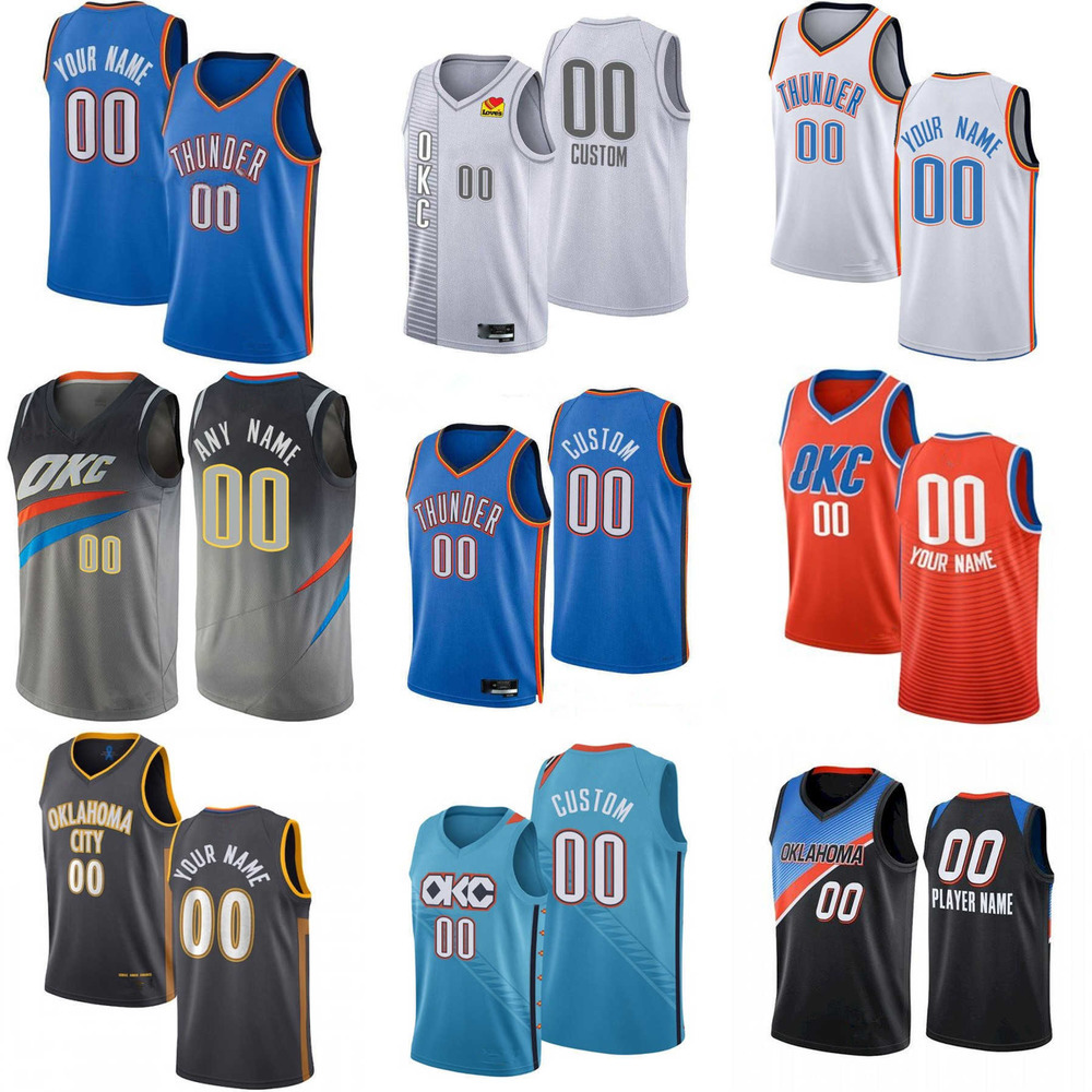 

75th Custom Men Women Youth Oklahoma' City Thunder' 2 Shai Gilgeous-Alexander 3 Josh Giddey 5 Luguentz Dort 16 Ty Jerome Basketball Jerseys, Brown